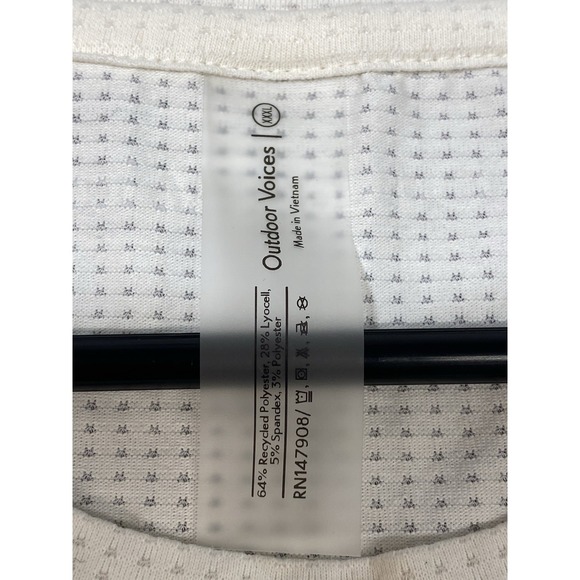 Outdoor Voices T Shirt Extra 3XLarge Beige Mesh Thinkfast Waffle Knit - Picture 2 of 9